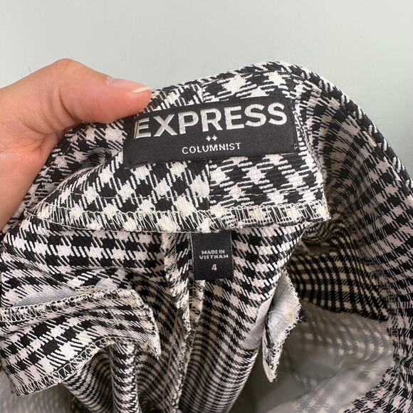 Express Black & White Check Pattern Columnist Pants - Picture 6 of 8